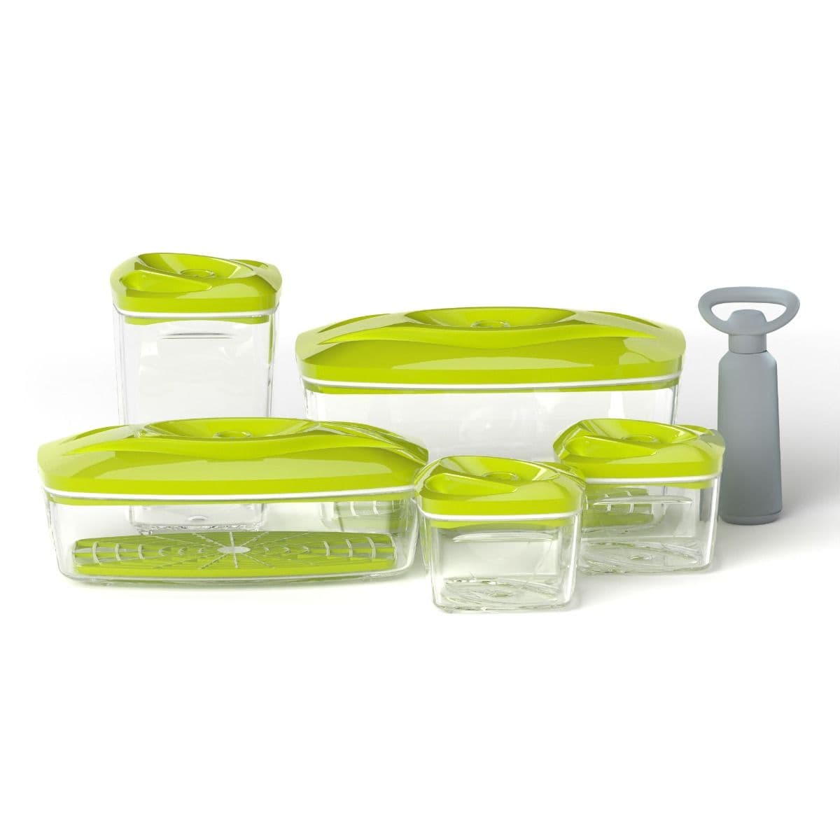 Set di 5 contenitori alimentari sottovuoto SeeYoo Verde Lime
