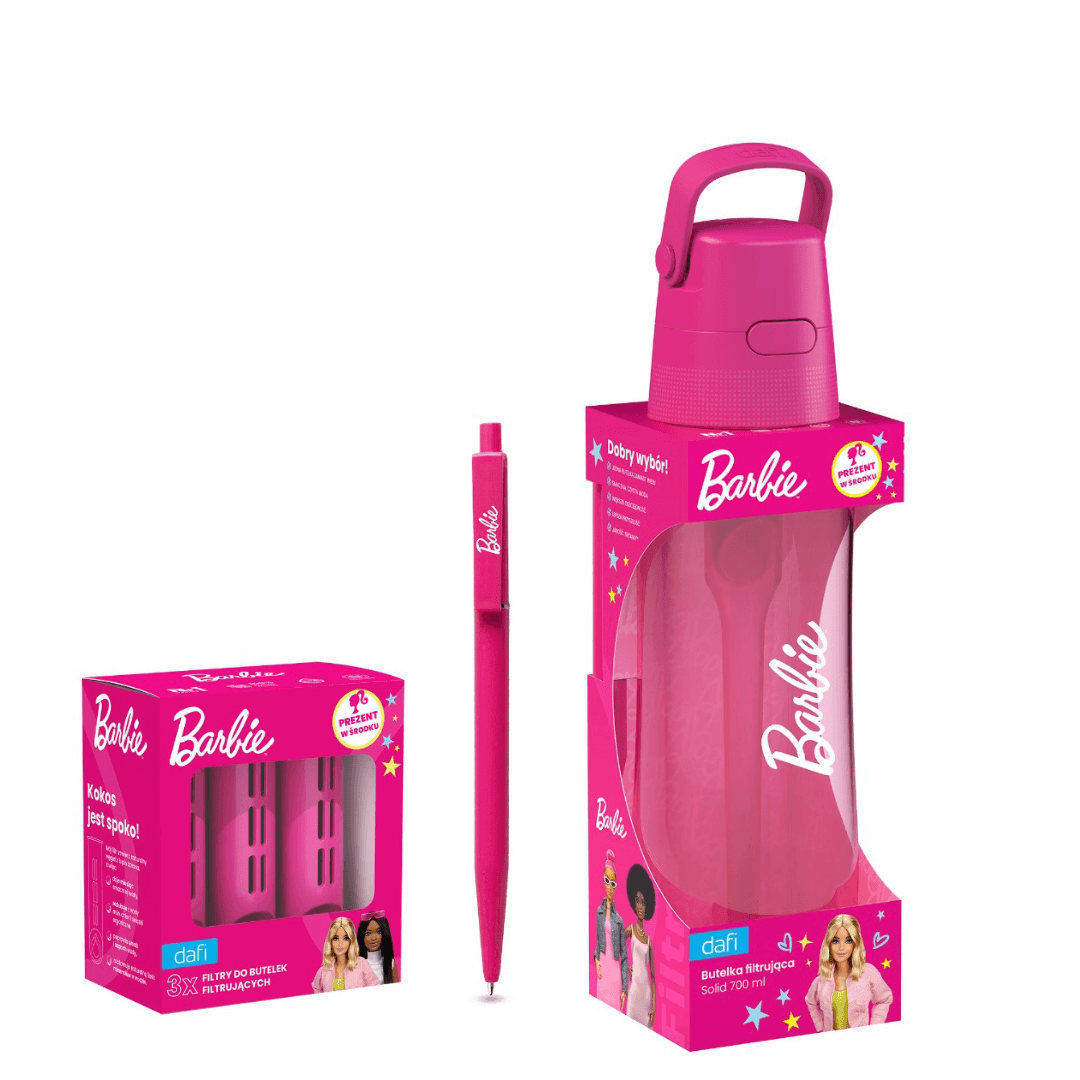 Bottiglia Filtrante Dafi SOLID 0.7 Barbie Rosa con 4 Filtro