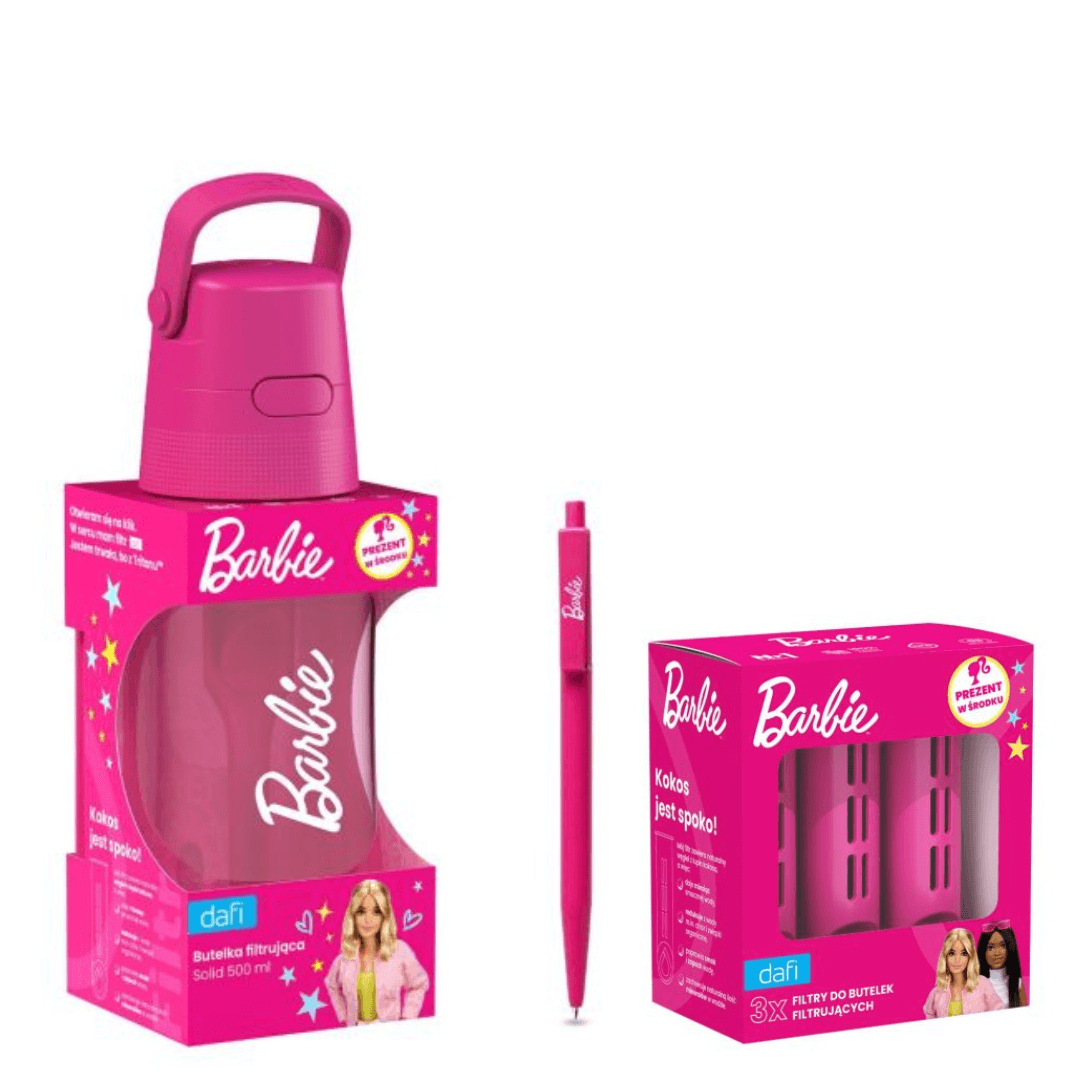 Bottiglia filtrante BARBIE Dafi SOLID 0.5 Pink Set con 4 filtri